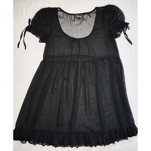 Widow Dark Wayward Romance Black Sheer Babydoll Dress